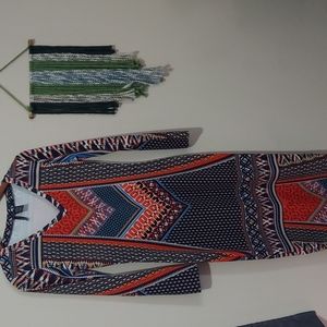 Fire Los Angeles Abstract Patterned Bodycon Dress Size Medium